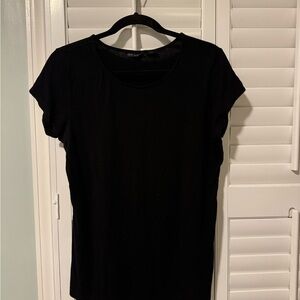 Tahari Black Stretchy Short Sleeve Tee
